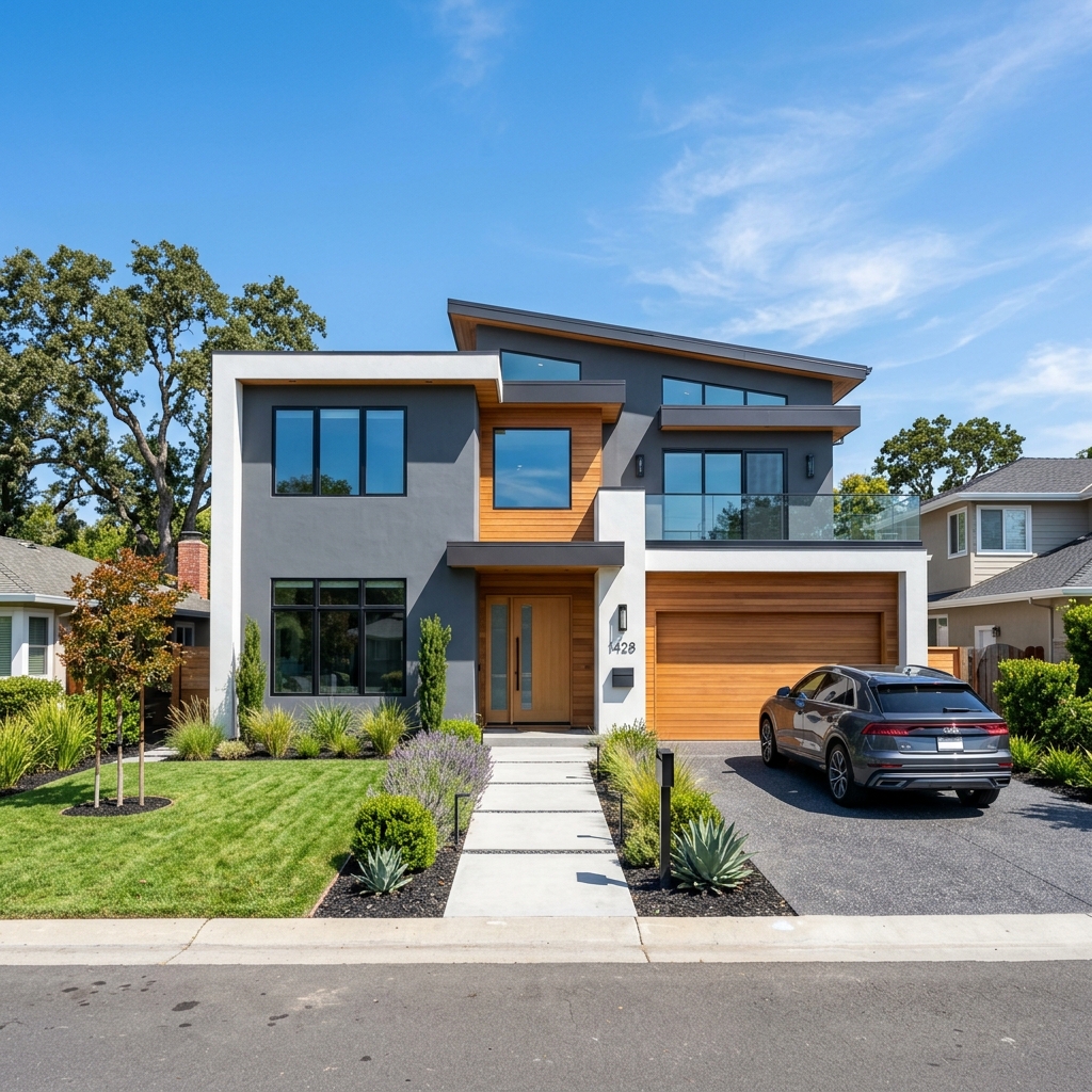 Freshly painted home exterior background